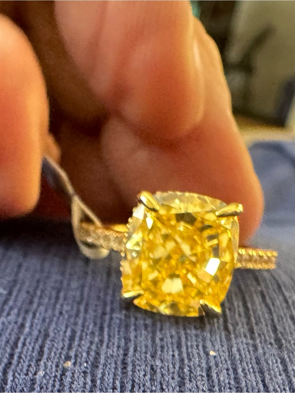Yellow Cubic Zirconia Promise Rings - Picture 8 of 11
